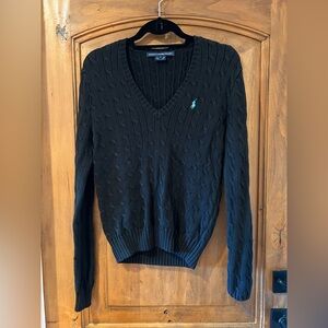 Black Ralph Lauren size L cableknit sweater
